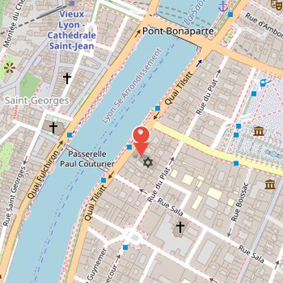 Map showing the location of Grande synagogue de Lyon in Lyon