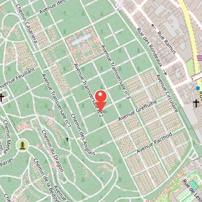 Map showing the location of Grave of Victor Noir in Paris