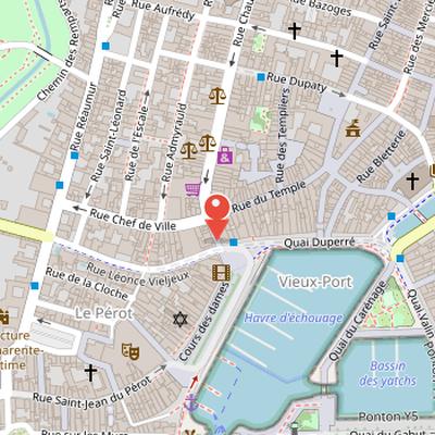 Map showing the location of Grosse Horloge in La Rochelle