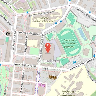 Map showing the location of Halle d'athlétisme Stéphane-Diagana in Lyon