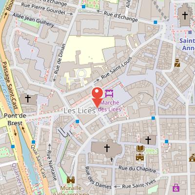 Map showing the location of Halles Martenot in Rennes