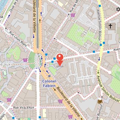 Map showing the location of French Communist Party headquarters in Paris