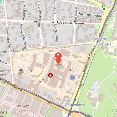 Map showing the location of Hôpital Desgenettes in Lyon