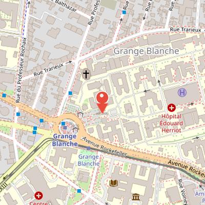 Map showing the location of Hôpital Édouard-Herriot in Lyon