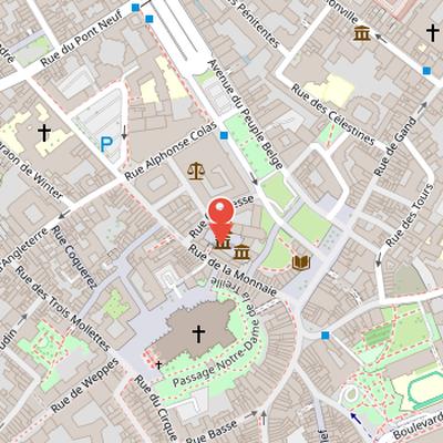 Map showing the location of Hospice Comtesse in Lille