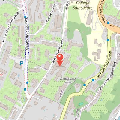 Map showing the location of Hospice Debrousse in Lyon