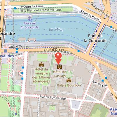 Map showing the location of Hôtel de Lassay in Paris