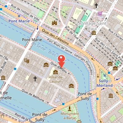 Map showing the location of Hôtel de Lauzun in Paris
