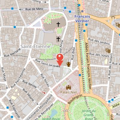 Map showing the location of Hôtel de Lestang in Toulouse