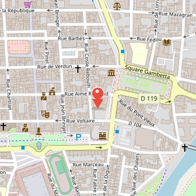 Map showing the location of Hôtel de Murat in Carcassonne