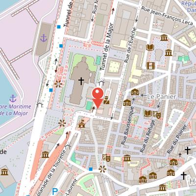 Map showing the location of Hôtel de police de Marseille in Marseille