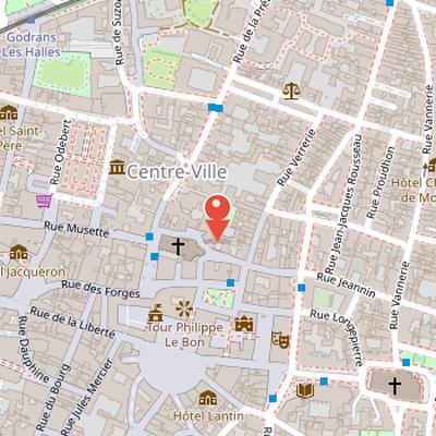 Map showing the location of Hôtel de Vogüé in Dijon