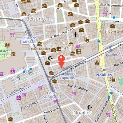 Map showing the location of Hôtel Louvre et Paix in Marseille