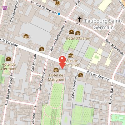 Map showing the location of Hôtel Matignon in Paris