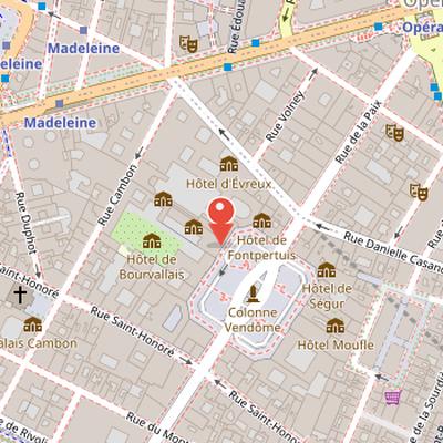 Map showing the location of Hôtel Ritz Paris in Paris