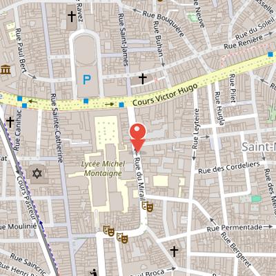 Map showing the location of Hôtel Saint-François in Bordeaux