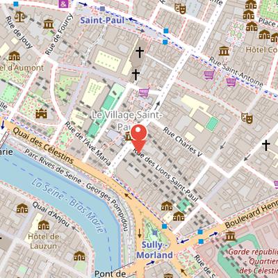 Map showing the location of Hôtel Saint-Pol in Paris
