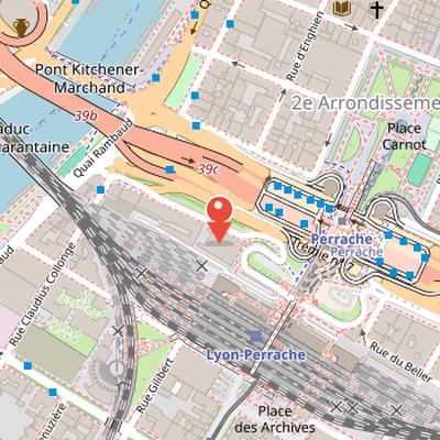 Map showing the location of Hôtel Terminus in Lyon