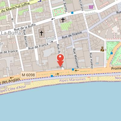 Map showing the location of Hyatt Regency Nice Palais de la Méditerranée in Nice