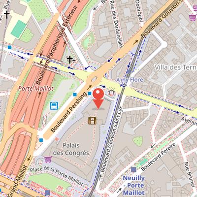 Map showing the location of Hyatt Regency Paris Étoile in Paris