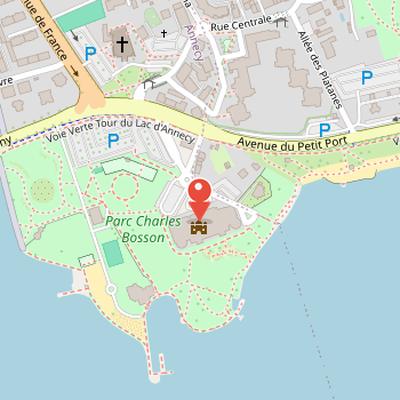 Map showing the location of Imperial Palace in Annecy