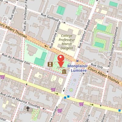 Map showing the location of Institut Lumière in Lyon