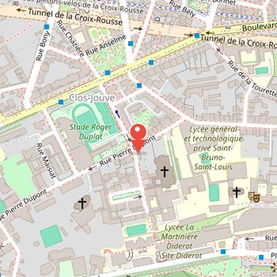 Map showing the location of Institution des Chartreux in Lyon