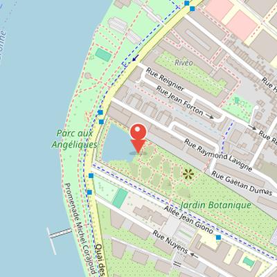 Map showing the location of Jardin botanique de Bordeaux in Bordeaux