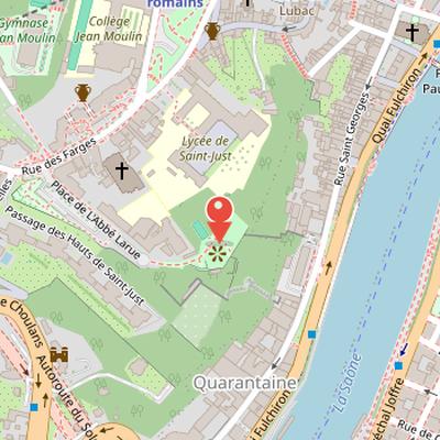 Map showing the location of Jardin des Curiosités in Lyon