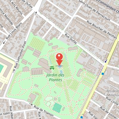 Map showing the location of Jardin des Plantes de Rouen in Rouen