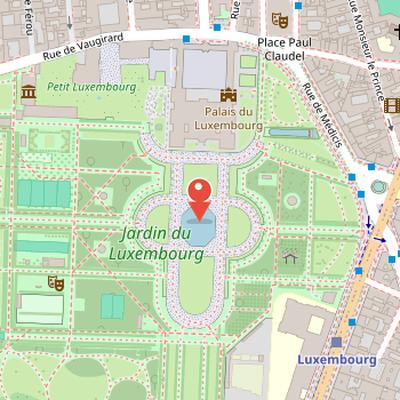 Map showing the location of Jardin du Luxembourg in Paris