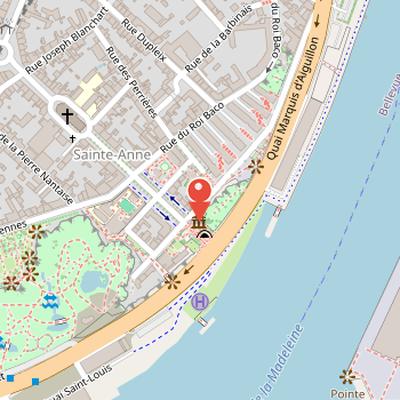 Map showing the location of Jules Verne Museum in Nantes