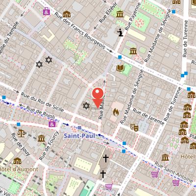 Map showing the location of La Force Prison in Paris