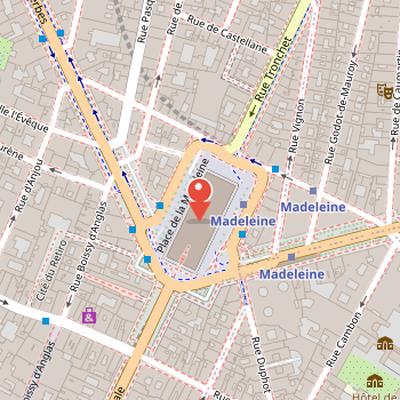 Map showing the location of La Madeleine in Paris