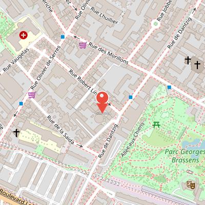 Map showing the location of La Ruche in Paris