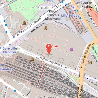 Map showing the location of L'Aéronef in Lille