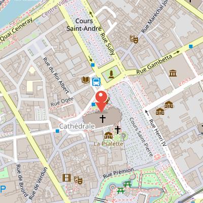 Map showing the location of Lamoricière cenotaph in Nantes