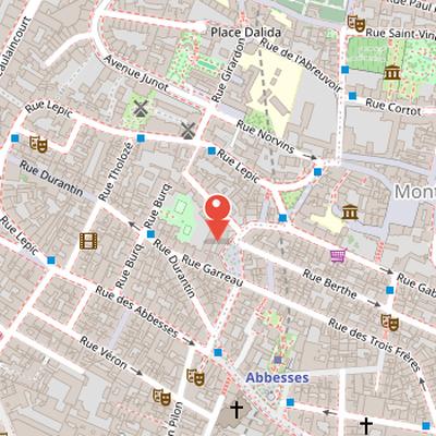 Map showing the location of Le Bateau-Lavoir in Paris