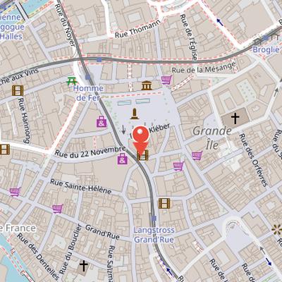 Map showing the location of Le Cosmos in Strasbourg