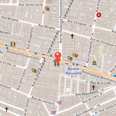 Map showing the location of Le Grand Rex in Paris