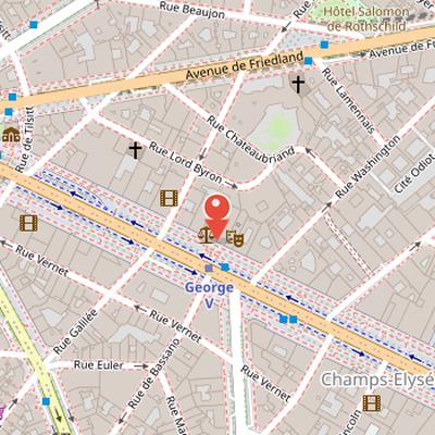 Map showing the location of Le Lido in Paris