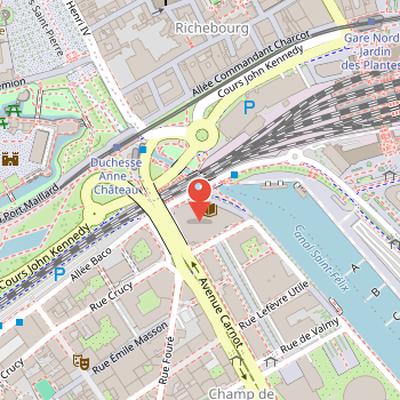 Map showing the location of Le Lieu unique in Nantes