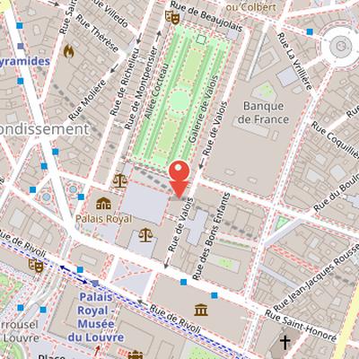 Map showing the location of Les colonnes de Buren in Paris
