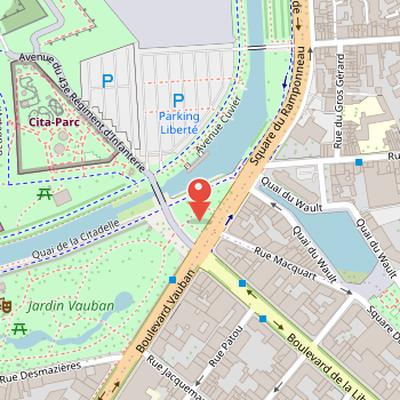 Map showing the location of Les Fusillés lillois in Lille