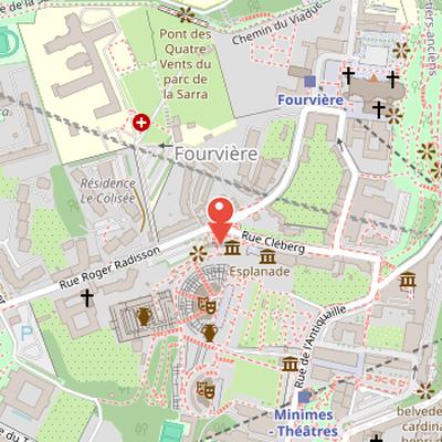 Map showing the location of Lugdunum Musée et théâtres romains in Lyon