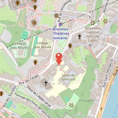 Map showing the location of Lycée de Saint-Just in Lyon
