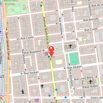 Map showing the location of Lycée Édouard-Herriot in Lyon