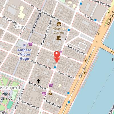 Map showing the location of Lycée Juliette Récamier in Lyon