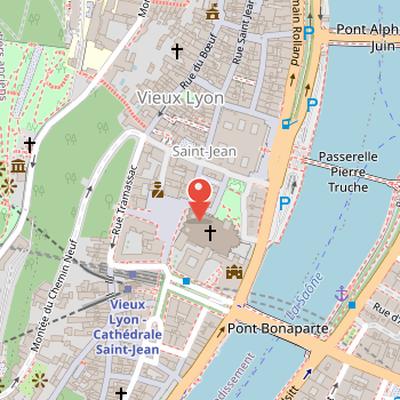 Map showing the location of Lyon Cathedral in Lyon