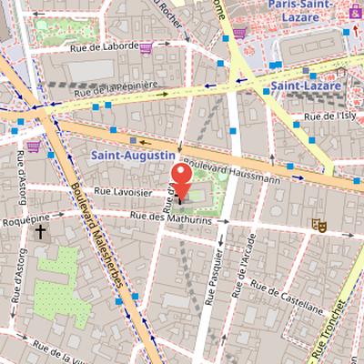 Map showing the location of Madeleine Cemetery in Paris